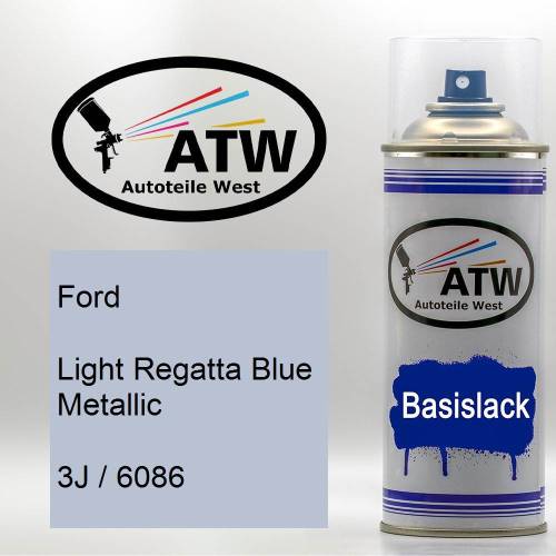 Ford, Light Regatta Blue Metallic, 3J / 6086: 400ml Sprühdose, von ATW Autoteile West.